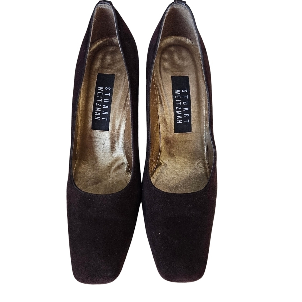 Stuart Weitzman‎ Embossed Brown Croc Heels Sz 7